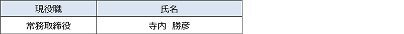 新任取締役候補